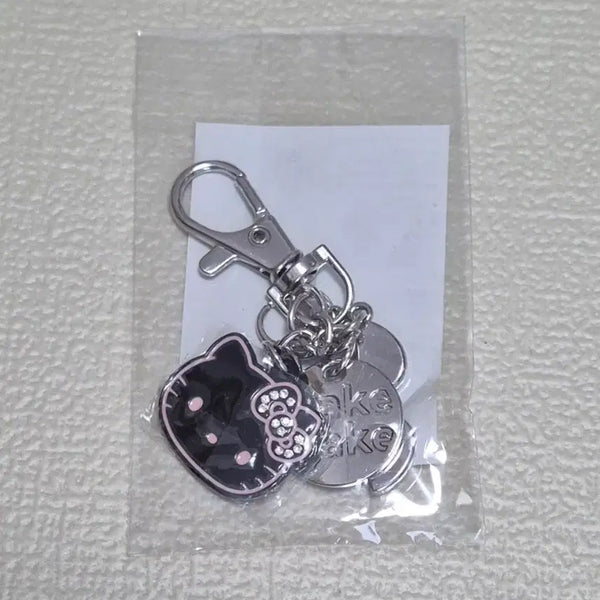 [BUNJANG] WAKEMAKE Hello Kitty Black Charm Keychain (Sealed) / 웨이크메이크 헬로키티 블랙 참 키링 미개봉