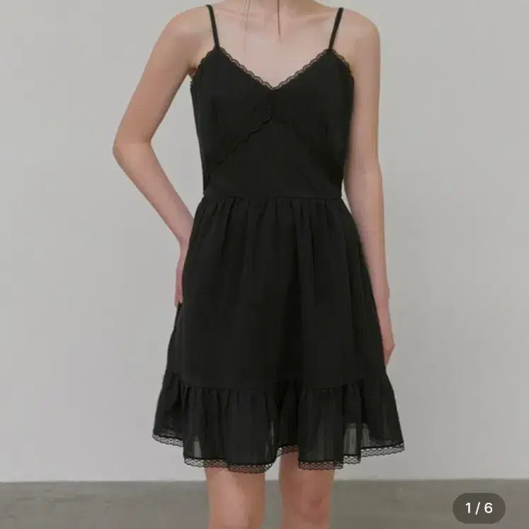 [BUNJANG] Etmon Sleep Lace Mini Dress (Black / S) / 한소희 에트몽 슬립 레이스 미니 원피스(블랙 /S)