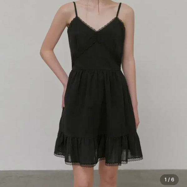[BUNJANG] Etmon Sleep Lace Mini Dress (Black / S) / 한소희 에트몽 슬립 레이스 미니 원피스(블랙 /S)