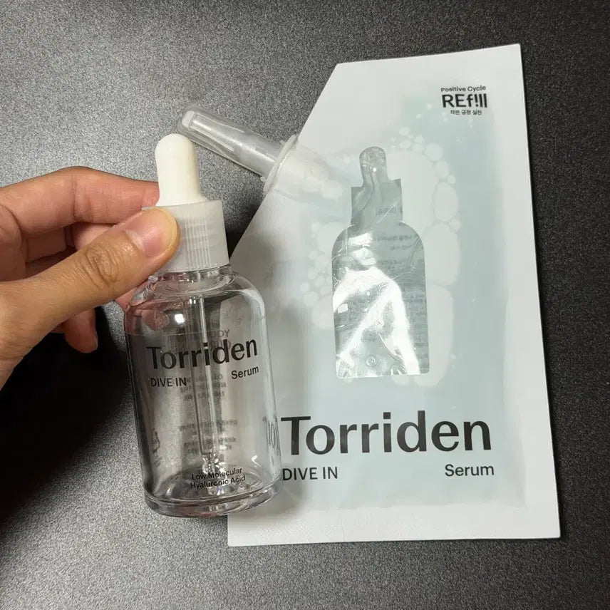 [BUNJANG] Torriden Dive-In Low Molecular Hyaluronic Acid Serum Refill Set / 토리든 다이브인 저분자 히알루론산 세럼 공병+ 리필 50ml 새상품