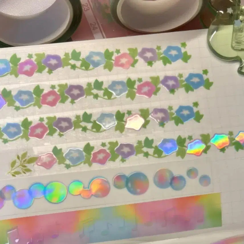 [BUNJANG] Hoonzzi Morning Glory Aurora Washi Tape (50cm) / 훈찌 나팔꽃 오로라박마테 마테띵