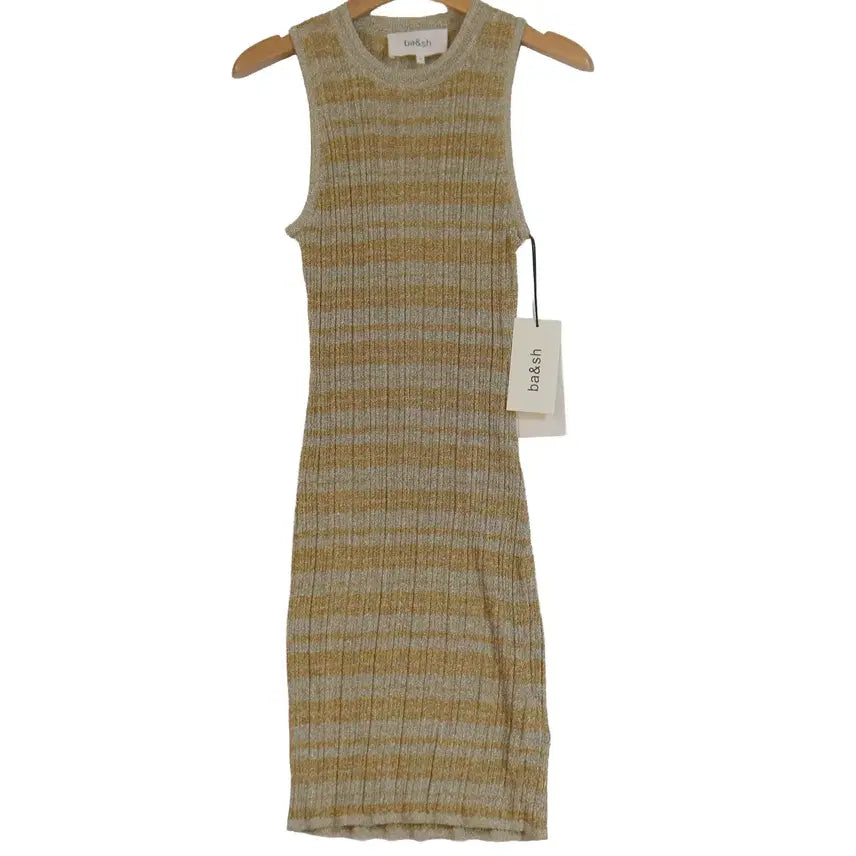 [BUNJANG] ba&sh Gold Stripe Knit Dress / ba&sh 니트 원피스 0 새상품 골드 스트라이프 슬림핏