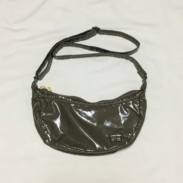 [BUNJANG] Porter Girl Enamel Polka Dot Crossbody Shoulder Bag - Khaki / (희귀,상태좋음) 포터걸 에나멜 도트무늬 크로스백 숄더백 카키