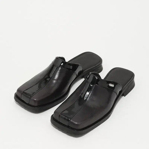 [BUNJANG] OUR LEGACY Blunt Mule Top Dyed Black Leather Shoes / 아워레가시 블런트 뮬 탑 다이드 블랙 레더