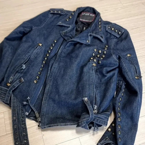 [BUNJANG] Levi's Red Studded Punk Rider Denim Jacket (100-105) / 리바이스RED 레드 청자켓 스터드펑크 라이더 자켓(100-105)