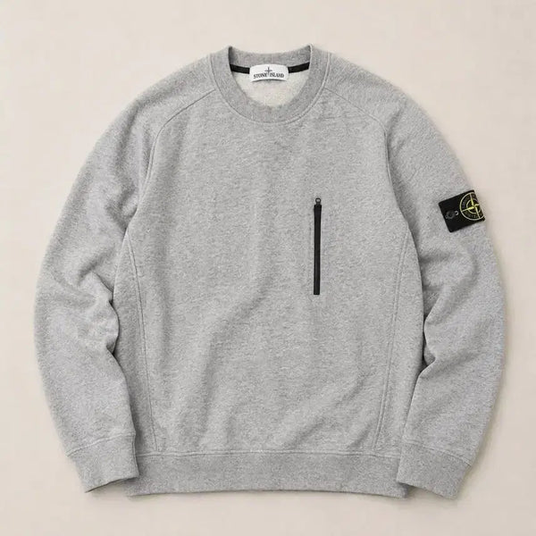 [BUNJANG] Stone Island Chest Zipper Patch Grey Sweatshirt / Stone Island 스톤아일랜드 체스트 지퍼 와펜 그레이 맨투맨