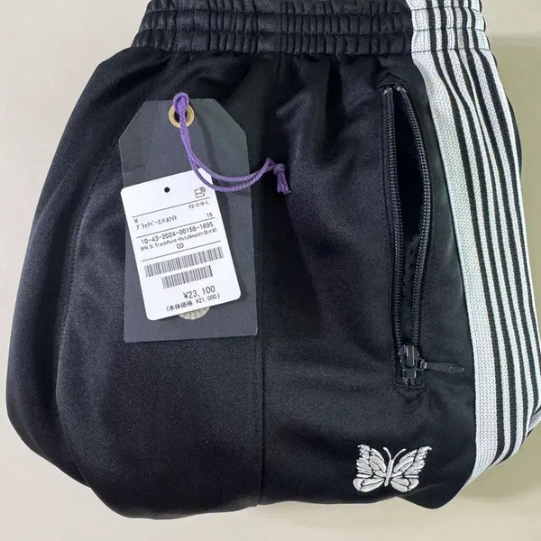 [BUNJANG] Needles H.D. Track Pants Poly Smooth Black/White (M) / 니들스 H.D. 트랙 팬츠 폴리 스무스 블랙 화이트 (M)