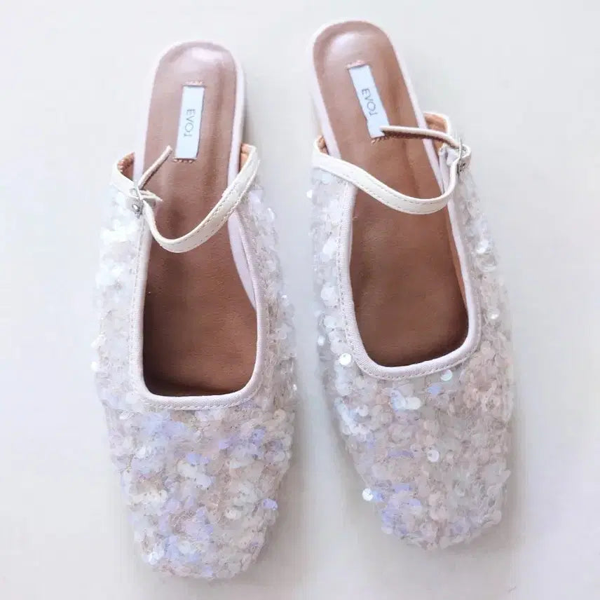 [BUNJANG] EVOJ Sequin Flat Shoes / EVOJ 스팽글 플랫슈즈