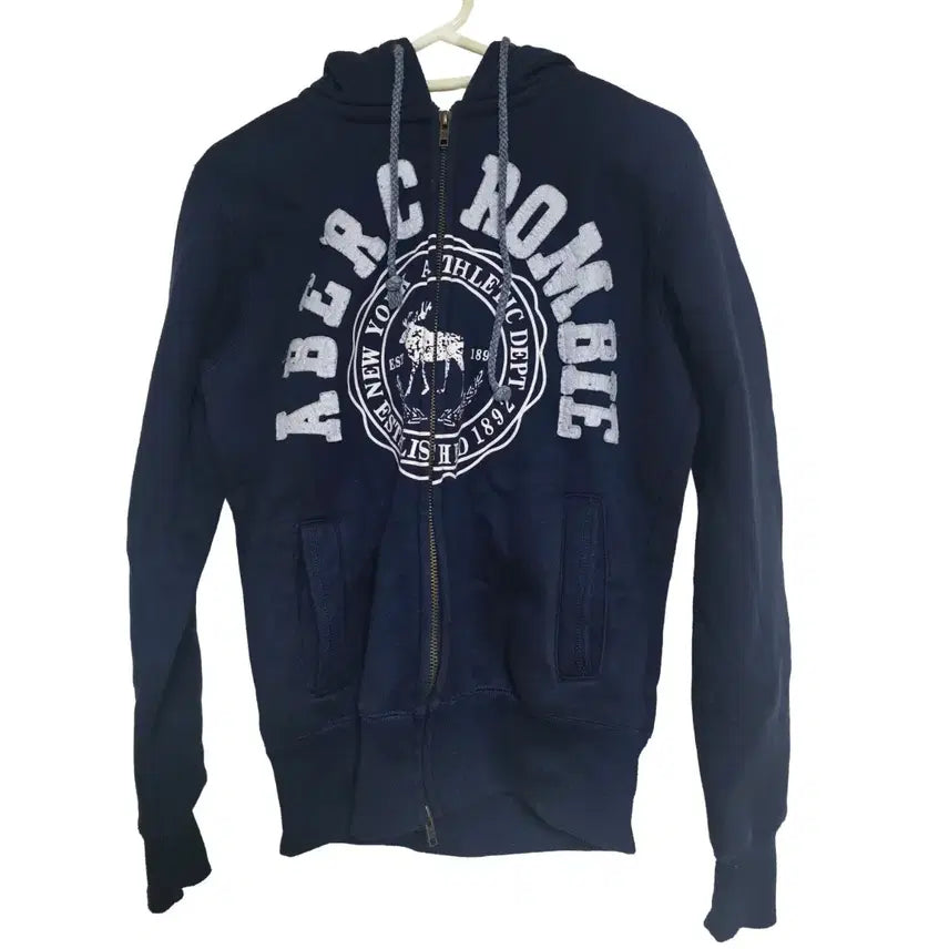 [BUNJANG] Abercrombie & Fitch Y2K Navy Hooded Zip-Up Jacket / 아베크롬비 Y2K 네이비 후드집업