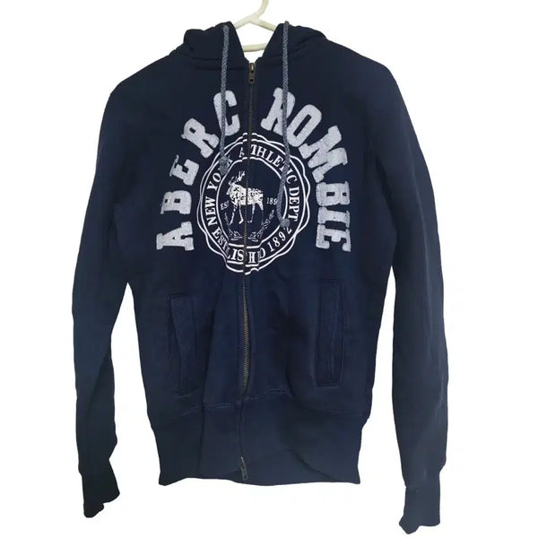 [BUNJANG] Abercrombie & Fitch Y2K Navy Hooded Zip-Up Jacket / 아베크롬비 Y2K 네이비 후드집업