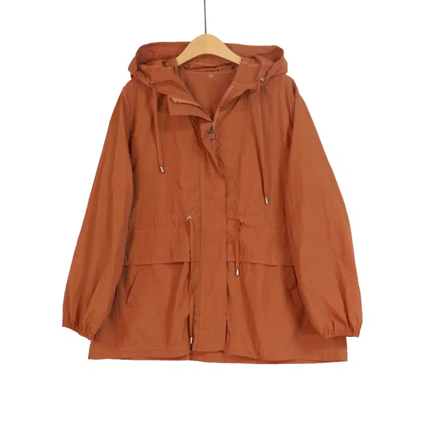 [BUNJANG] Chestnut Hooded Windbreaker Lightweight Woven Jacket / 체스트넛 후드 바람막이 프리 브라운 경량 우븐 자켓