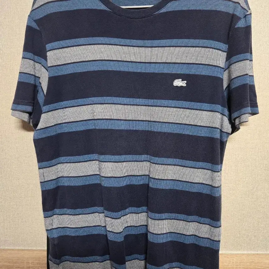 [BUNJANG] Lacoste Striped Short-Sleeve T-Shirt Navy / 라코스테 단가라 반팔 티셔츠 네이비95