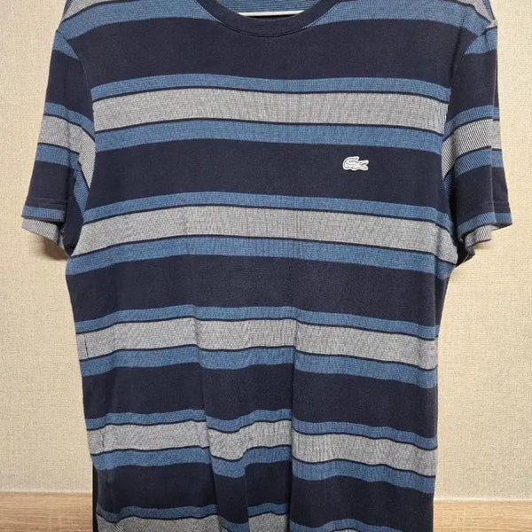 [BUNJANG] Lacoste Striped Short-Sleeve T-Shirt Navy / 라코스테 단가라 반팔 티셔츠 네이비95