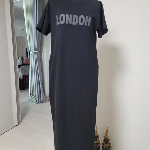 [BUNJANG] Modern Black Long Dress / 새제품)모던한 블랙 롱 원피스