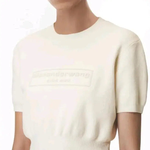 [BUNJANG] Alexander Wang Embossed Logo Short Sleeve Knit T-shirt / 알렉산더왕 엠보로고 반팔 니트