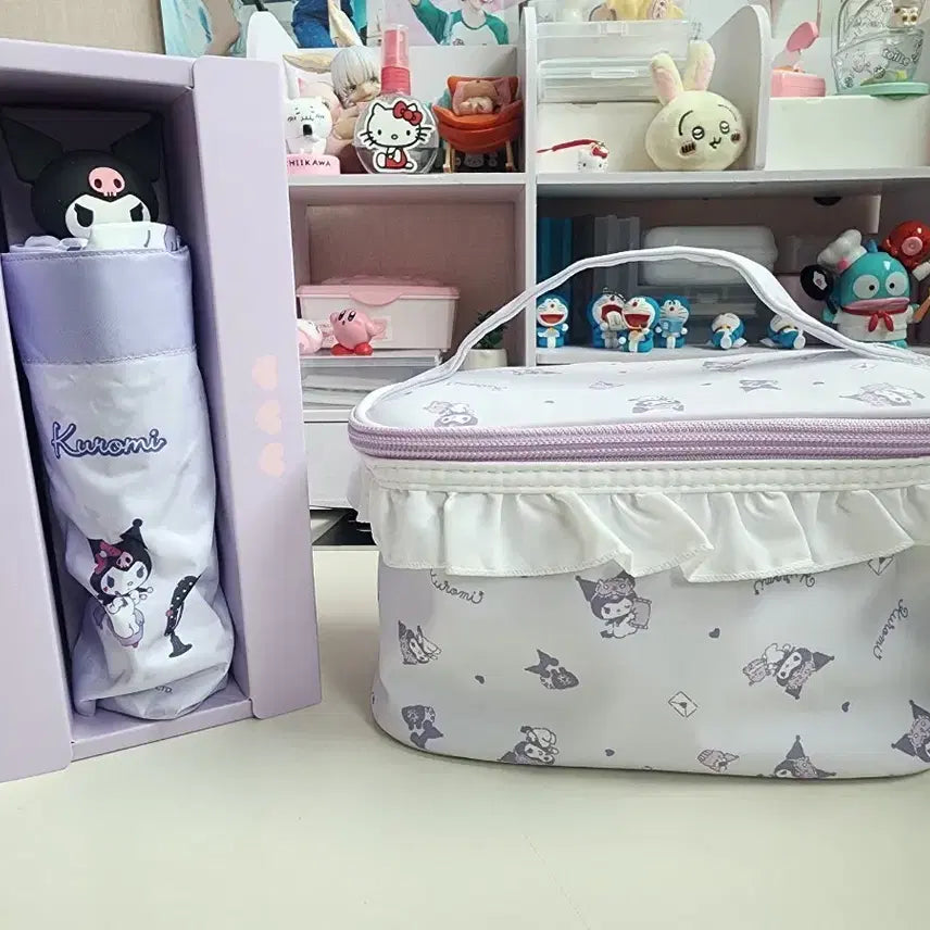 [BUNJANG] Kuromi Pouch & Umbrella Set / (선물세트)쿠로미 파우치 & 양우산 세트