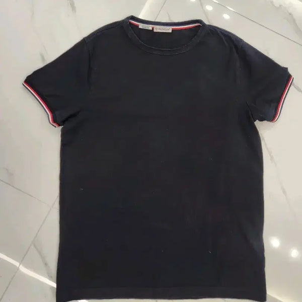 [BUNJANG] Moncler Slim Fit Black Short Sleeve T-Shirt Size S / 몽클레어 슬림 블랙반팔 S(남여공용)