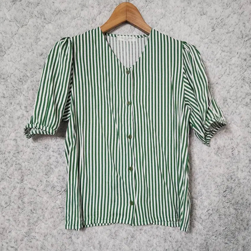 [BUNJANG] Vintage Salon Women's Stripe Blouse / 957B [F] 빈티지살롱 여성 스트라이프 블라우스