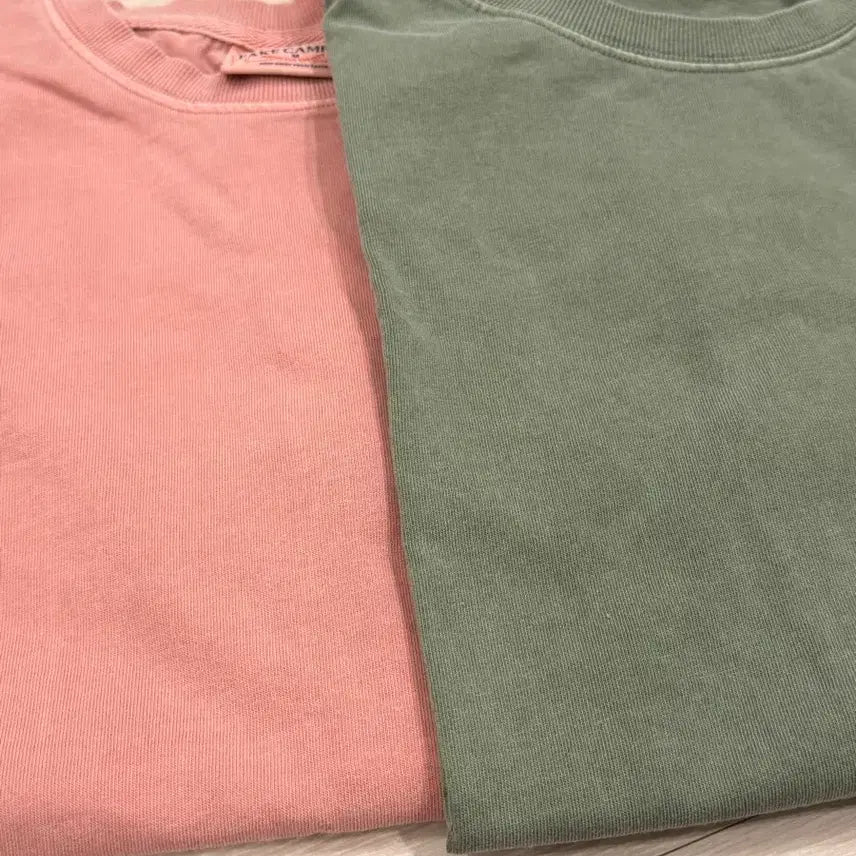 [BUNJANG] Fake Camper Heavy Pigment T-Shirt Pink Khaki / 페이크캠퍼 헤비 피그먼트 반팔 티셔츠 핑크카키