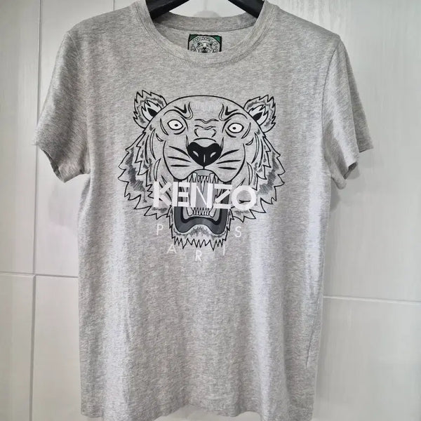 [BUNJANG] Kenzo Tiger Patch Short Sleeve T-Shirt Grey / 겐조 타이거 반팔 티셔츠 그레이