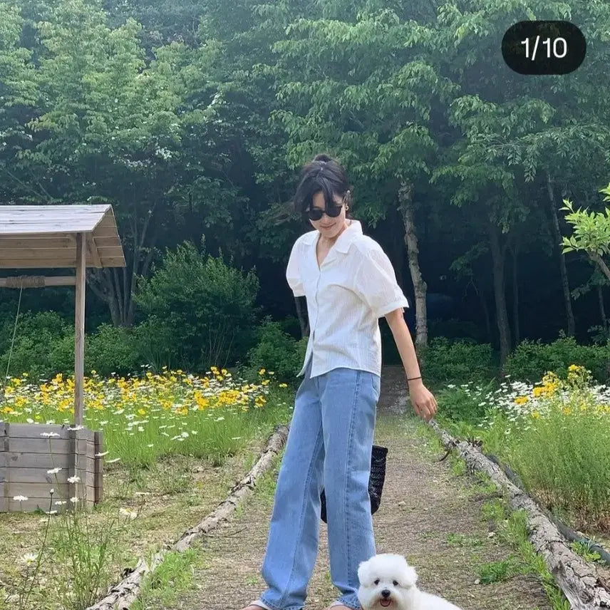 [BUNJANG] The Kimo White Short Sleeve Blouse / 더키모  화이트 반팔 블라우스