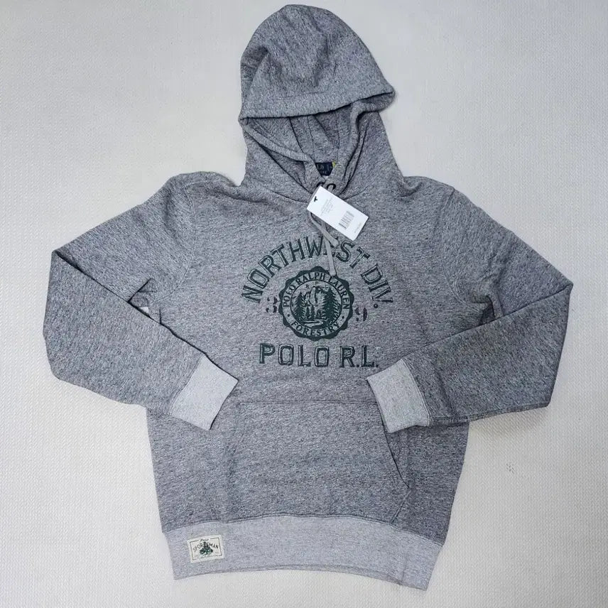 [BUNJANG] Polo Ralph Lauren Fleece Graphic Hoodie Grey S / 폴로 랄프로렌 플리스 그래픽 후디 그레이 S
