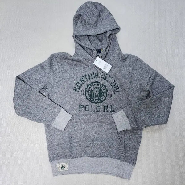 [BUNJANG] Polo Ralph Lauren Fleece Graphic Hoodie Grey S / 폴로 랄프로렌 플리스 그래픽 후디 그레이 S