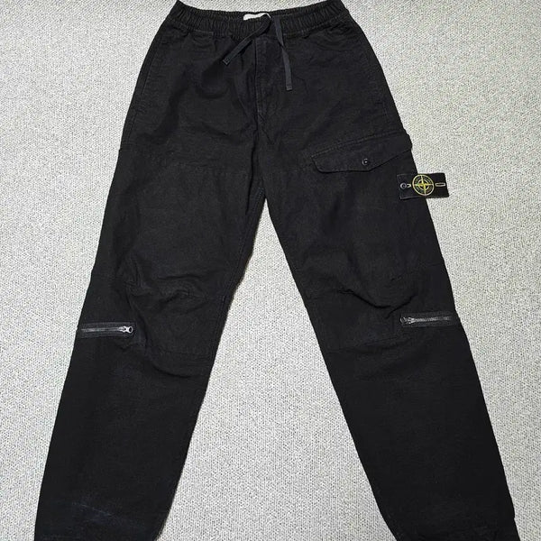 [BUNJANG] Stone Island Loose Fit Badge Cargo Black Pants W28 / [W28 사이즈] 스톤아일랜드 루즈핏 와펜 카고 블랙 팬츠