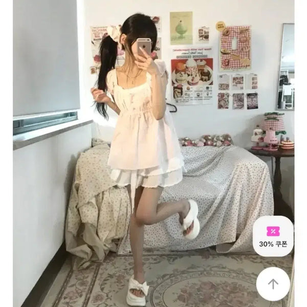 [BUNJANG] Cotton Candy Blouse / (새상품) 솜사탕 블라우스