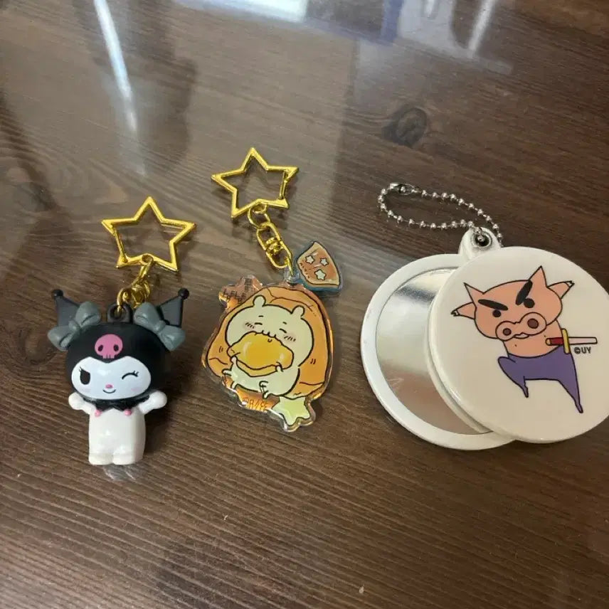 [BUNJANG] Kuromi, Chiikawa, Buriburidaiou Mirror Keyring Set / 쿠로미, 치이카와 , 부리부리대마왕 거울 키링