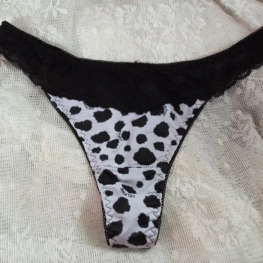 [BUNJANG] Pink Polka Dot Thong Panty / 셀핑크 땡땡이 티팬티
