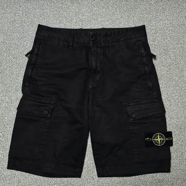 [BUNJANG] Stone Island Patch Cargo Black Shorts Size 28 / [W28 사이즈] 새상품급 스톤아일랜드 와펜 카고 블랙 반바지