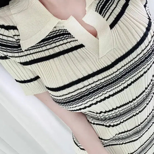 [BUNJANG] Stripe Knit Dress / 스트라이프 니트 원피스