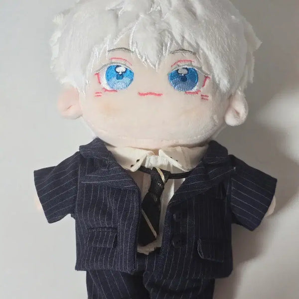 [BUNJANG] Gojo Satoru 20cm Plush Doll with Striped Suit Set / [급처] 고죠사토루 솜인형 20cm