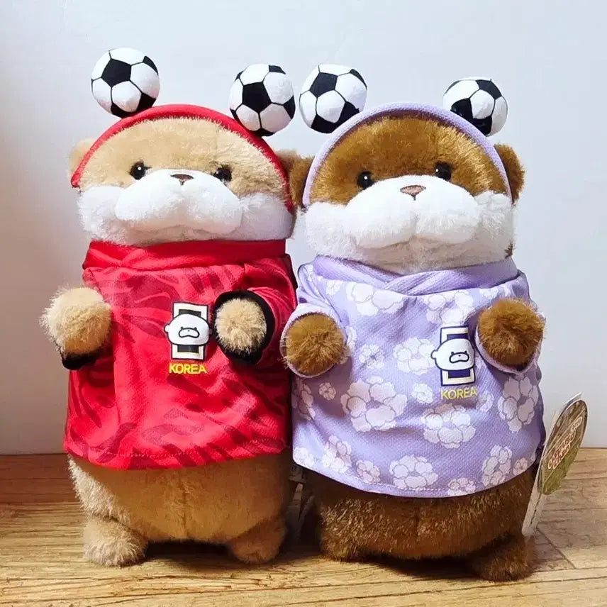 [BUNJANG] Woosoo Woosoo-chan Soccer Player Brown & Dark Brown 27cm Doll Set / (세트)축구선수 우소우소짱 브라운, 다크브라운 27cm 인형 세트