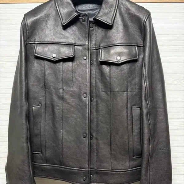 [BUNJANG] Noirr Larmes Trucker Leather Jacket Size 44 / 느와르 라르메스 트러커 가죽자켓 44사이즈 팝니다