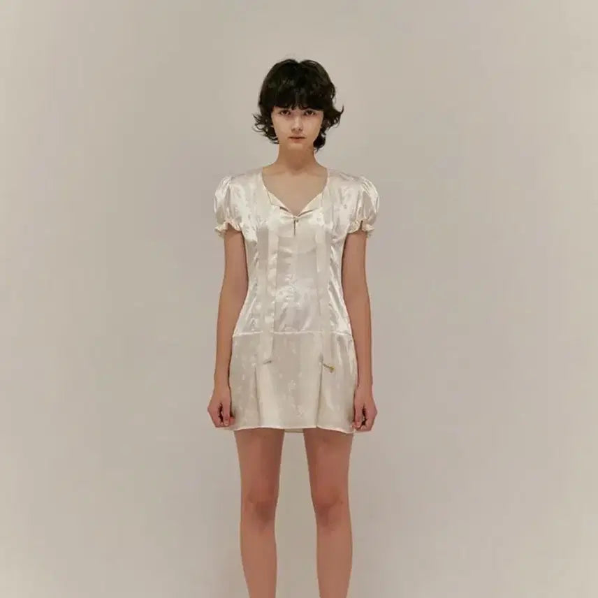 [BUNJANG] Overdue Flare Jacquard Tie Dress / 오버듀플레어 자카드 타이 원피스