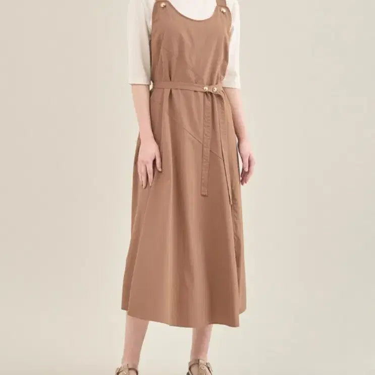 [BUNJANG] SJSJ Belted Sleeveless Dress & Round Neck Top Set / (택달린 새제품)한섬 sjsj 벨티드 슬리브리스 원피스 & 라운드넥 탑