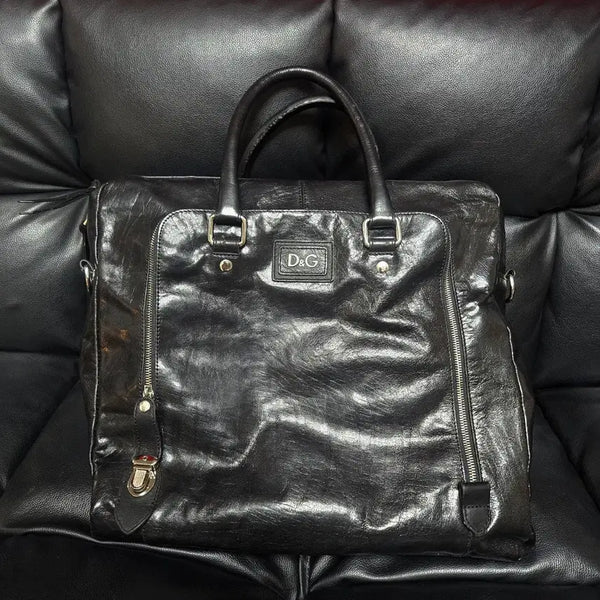 [BUNJANG] Dolce & Gabbana 00s Archive Buffalo Patent Leather Boston Bag / 돌체앤가바나 00's 아카이브 버팔로 유광 레더 보스턴백