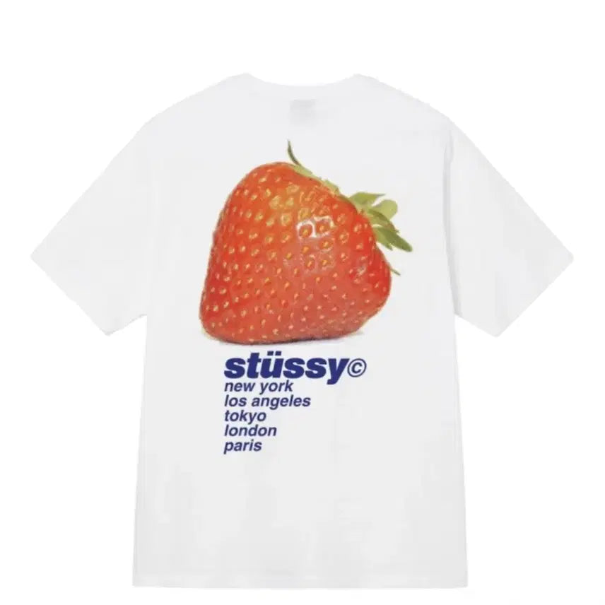 [BUNJANG] Stussy Strawberry T-Shirt White XL / 스투시 스트로베리 티셔츠 화이트 xl 판매합니다