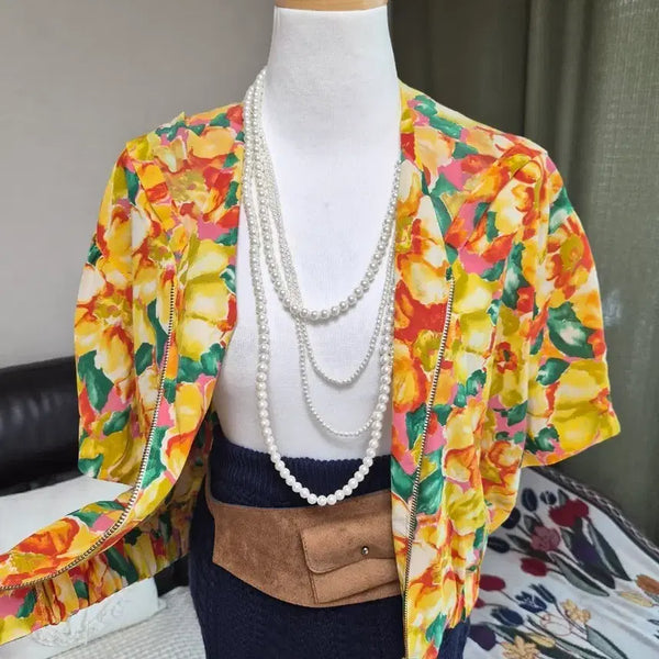 [BUNJANG] Unique Color-Blocked Blouson Jacket / 화사톤 유니크  블루종 자켓