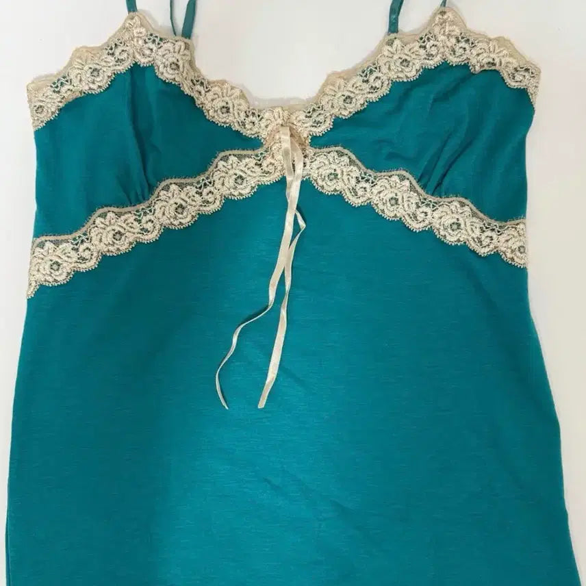 [BUNJANG] Vintage Mint Sleeveless Camisole / 빈티지 민트 슬리브리스 캐미솔