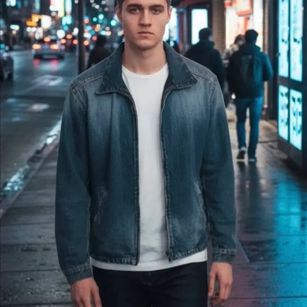 [BUNJANG] Swedish Bomber Jacket Denim Jacket / 세일 남자 L 100 105 스웨덴 봄버자켓 청자켓 - 데님자켓 가을
