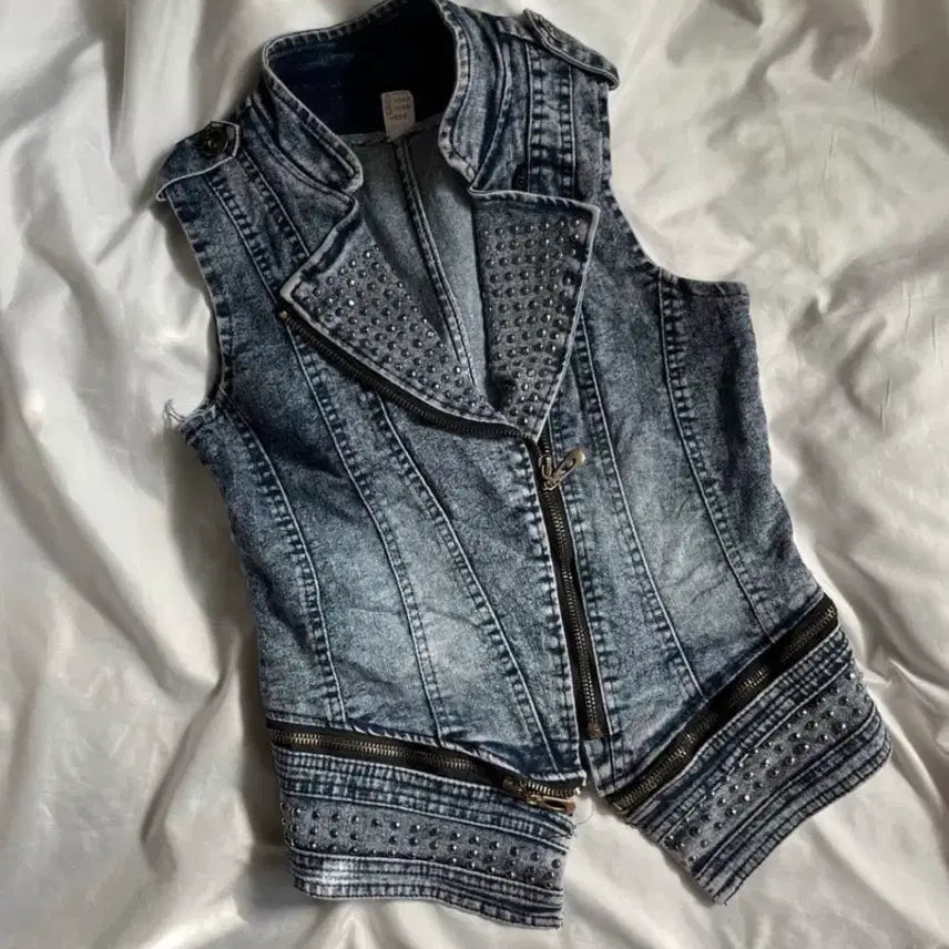[BUNJANG] Vintage Punk Studded Rider Vest / 빈티지 펑크 대장 스터드 라이더 베스트