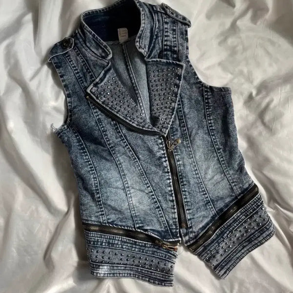 [BUNJANG] Vintage Punk Studded Rider Vest / 빈티지 펑크 대장 스터드 라이더 베스트