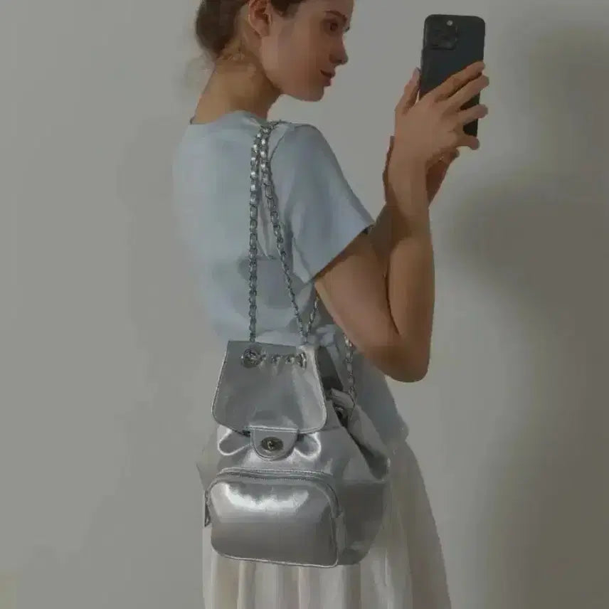 [BUNJANG] Anetik ANC Classic Outpocket Backpack - Silver / 아노에틱 ANC CLASSIC OUTPOCKET BACKPACK_실버백팩