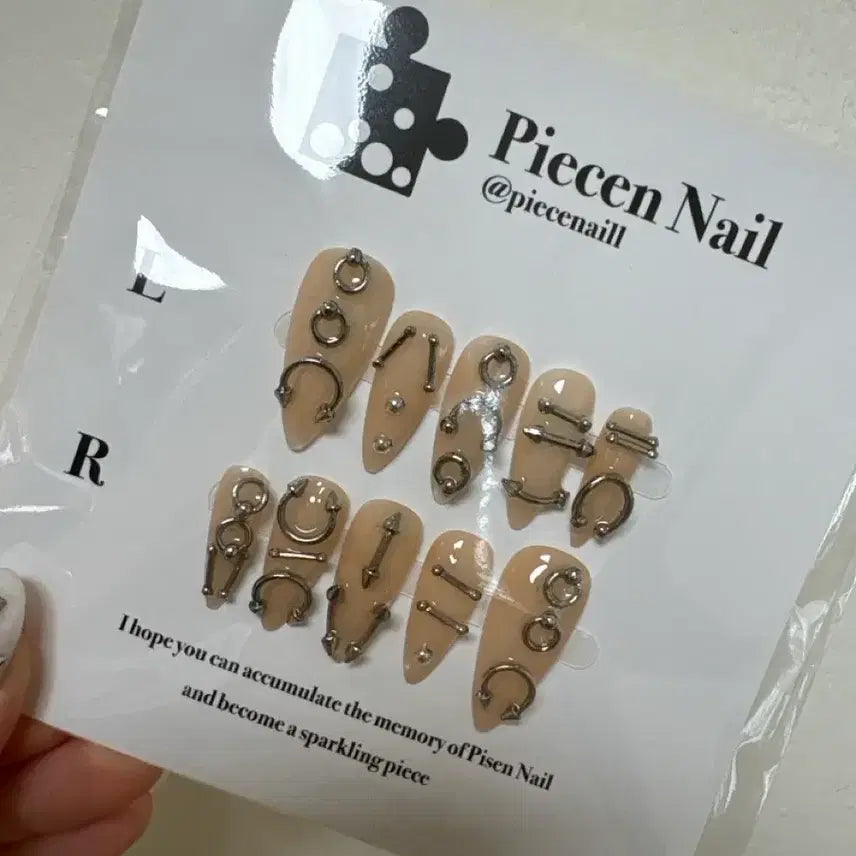 [BUNJANG] Handmade Nail Tips with Piercing Accents / 피어싱 네일 수제네일팁
