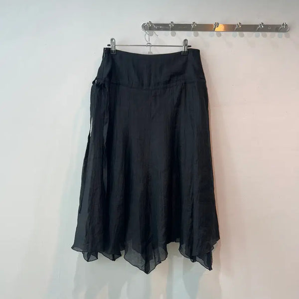 [BUNJANG] Black Flare Midi Skirt / 블랙 플레어 미디 스커트