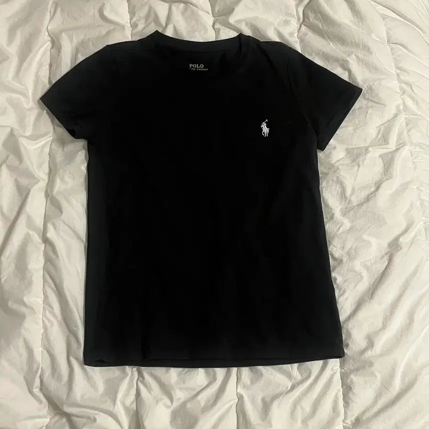 [BUNJANG] Polo Ralph Lauren Round Neck Black Short Sleeve T-Shirt - Women's / 폴로 라운드 블랙 반팔 여성 새상품