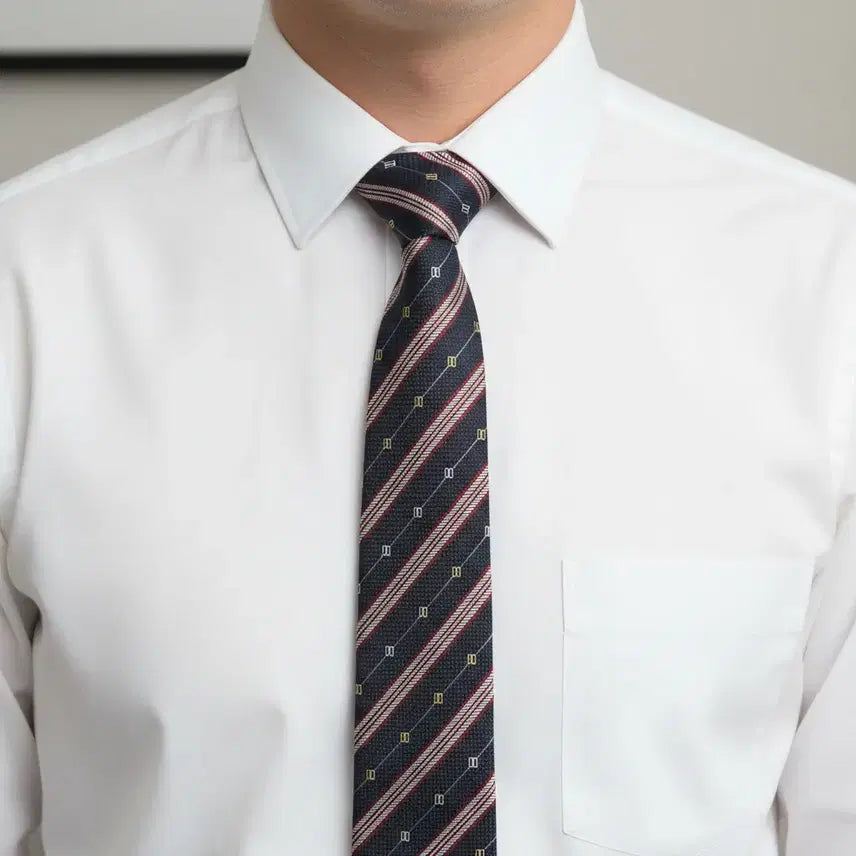 [BUNJANG] Daks Diagonal Pattern Silk Necktie / 닥스 사선패턴 실크 넥타이